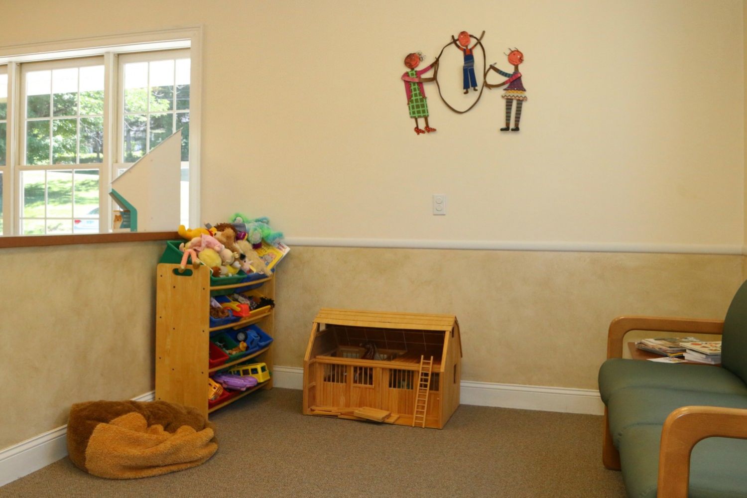 a child's play room with toys and toys on the floor