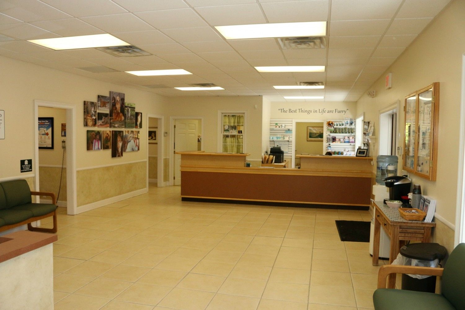 the reception area